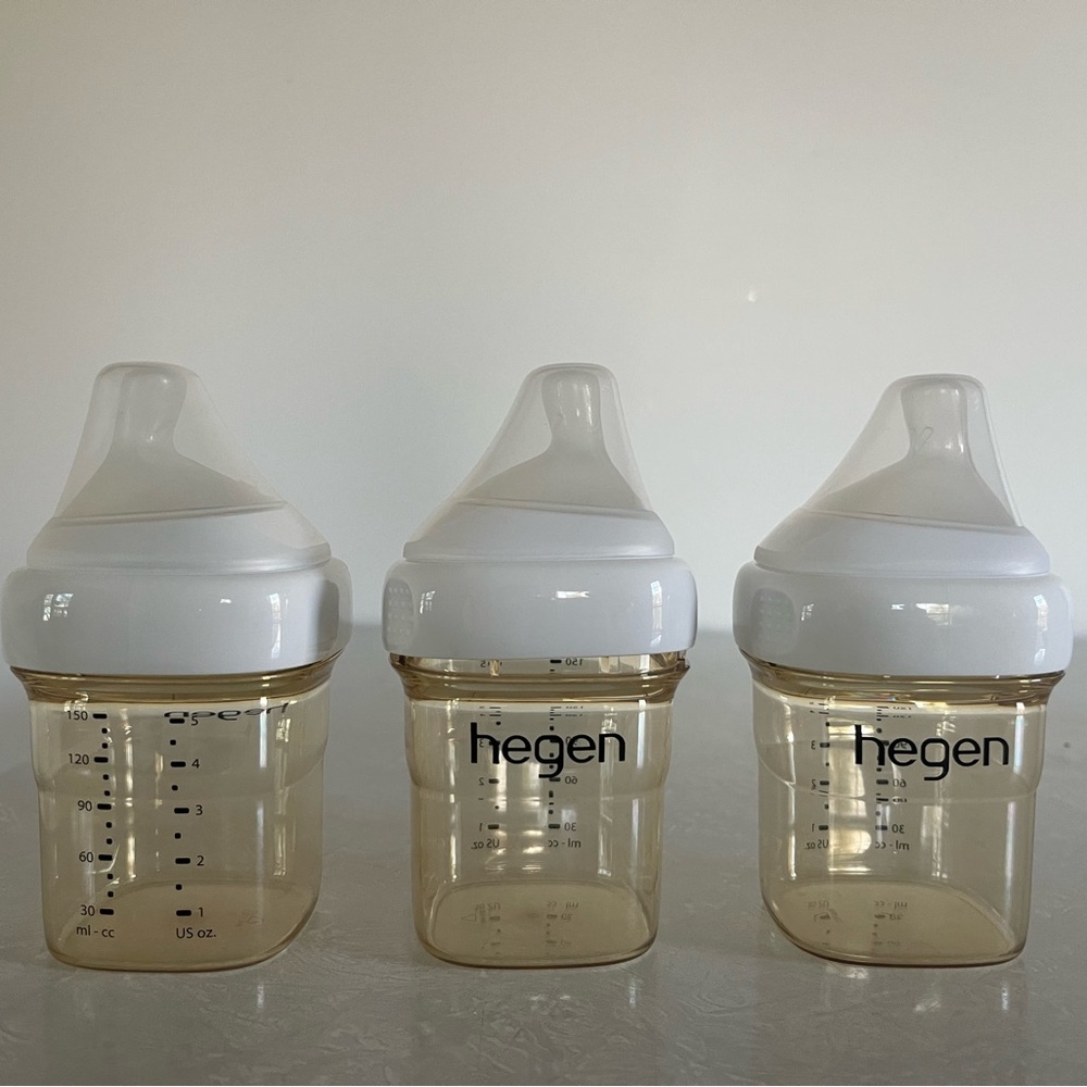 Six Hegen 5oz bottles *nipples not included*